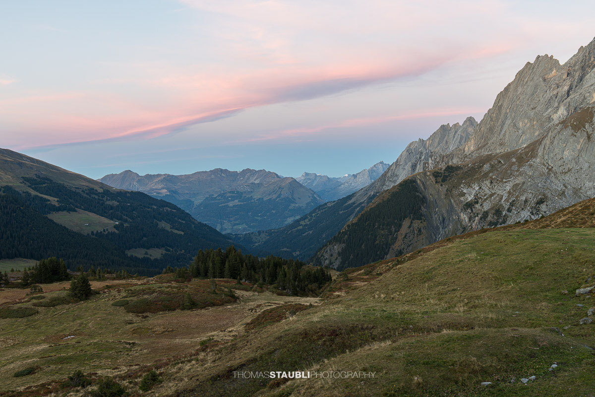 Abenddämmerung über dem Rychenbachtal